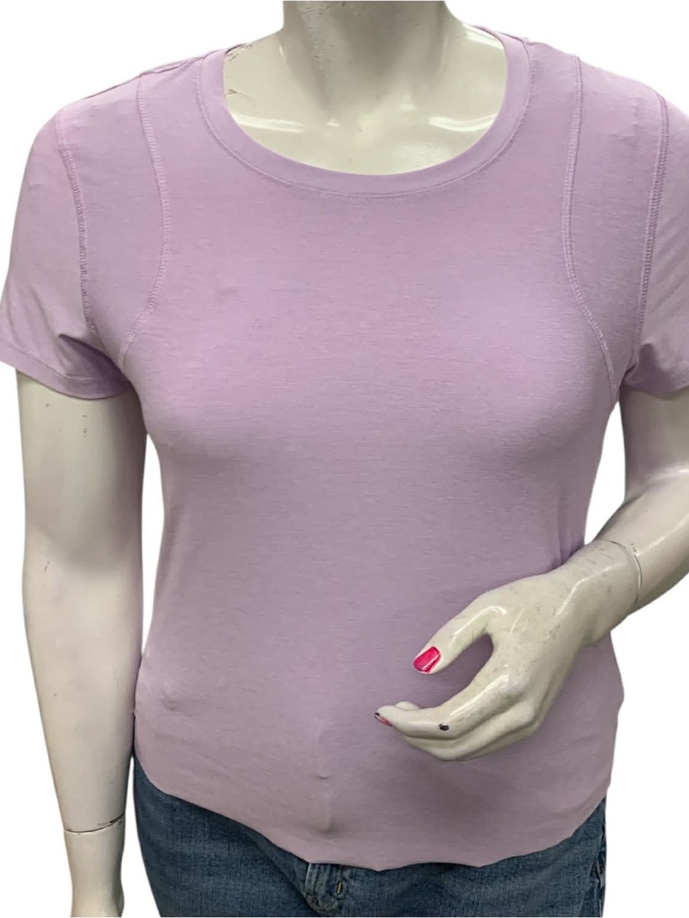Marika Lavender Short Sleeve Crewneck Tee Size L